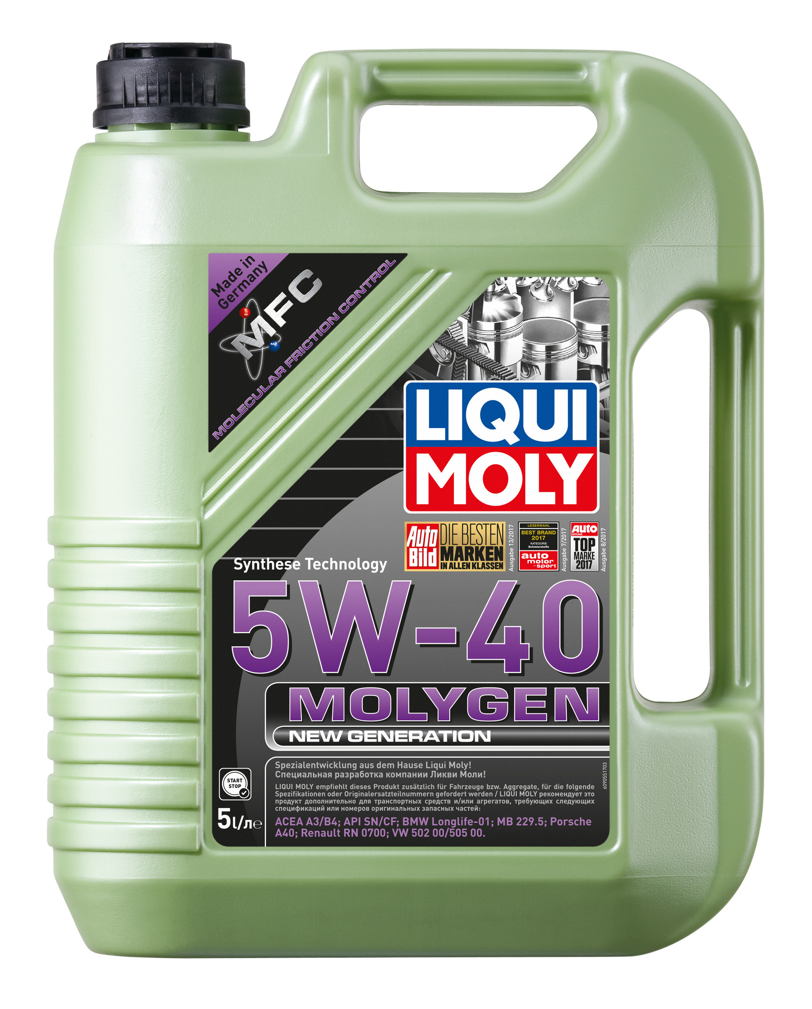 Моторное масло Liqui Moly Molygen New Generation 5W40 hc-синтетическое 5л