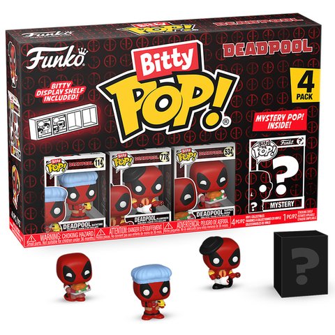 Funko Bitty POP! Deadpool (Bathtime + Flamenco + Supper Hero + Mystery) 4PK