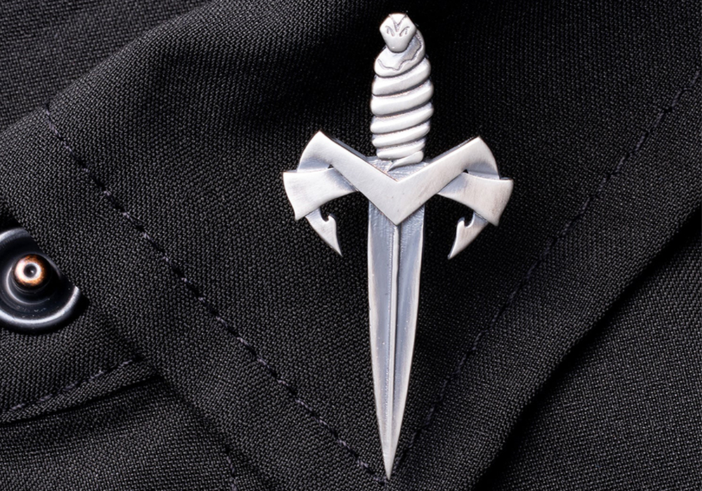 Значок Microtech 90-SV-MCK SILVER Dagger