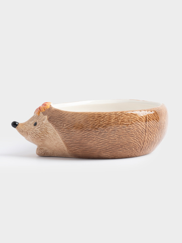 Конфетница Ёж с листом, 21*15 см - Коричневый - купить 1