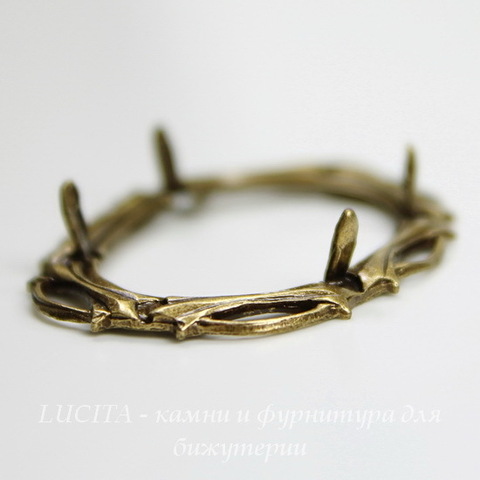 Сеттинг - основа - подвеска для камеи или кабошона 25х18 мм (оксид латуни) ()