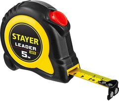STAYER Leader, 5 м х 25 мм, рулетка с автостопом, Professional (3402-5)