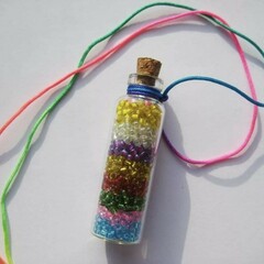 Баночки-бутылочки для хранения, прозрачные, в контейнере, 2,2*8 см, набор 5 шт.
