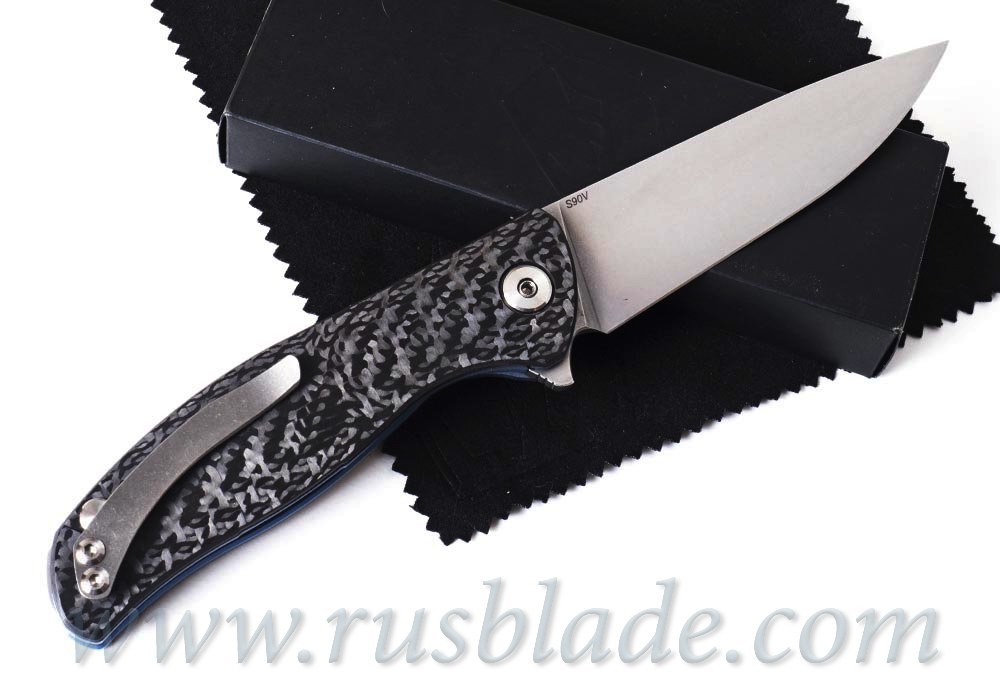 Shirogorov F3 S90V CF 3D Blue Accent - фотография 