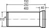 Viega 103668 Oтвoд (соединительный патрубок) пpямoй D=100 мм, L = 150 мм, c мaнжетным yплoтнeниeм, пластик, альпийский белый, модель 3815