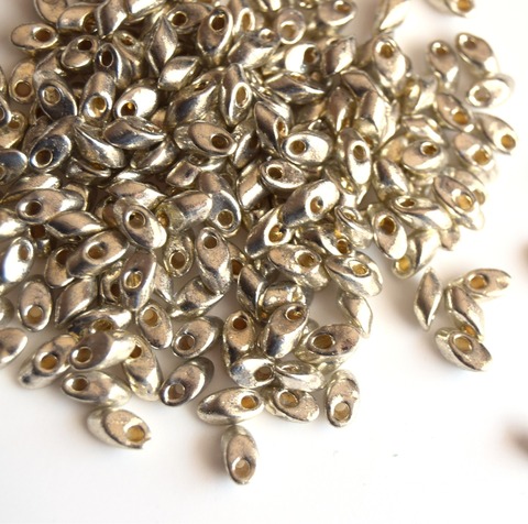 LMA-4201 Бисер-лепестки Миюки Серебро /Miyuki long Magatama Duracoat galvanized silver