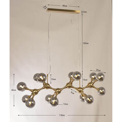 Светильник подвесной Atomic Balls Brass 190cm