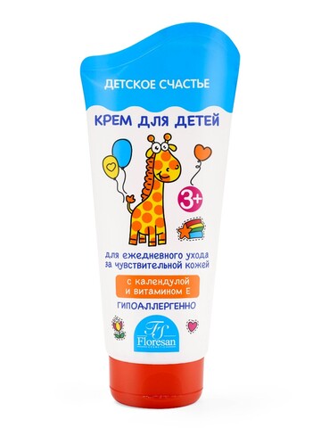 Floresan ДЕТСКОЕ СЧАСТЬЕ Крем детский гипоаллергенный 3+  250мл (Ф-570)