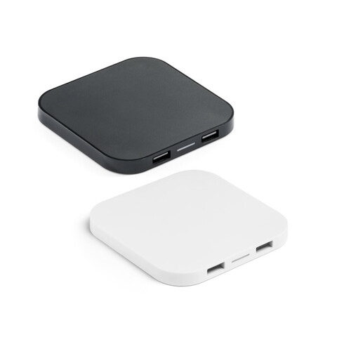 CAROLINE. Беспроводное зарядное устройство ABS и концентратор USB 2'0
