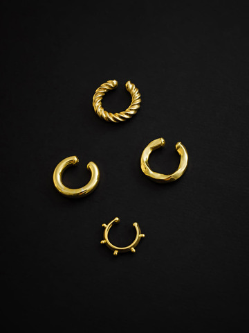 Кафф Призма, серебро 925, позолота 18k 10
