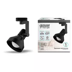 Св-к Gauss трековый конус E27 112*230mm 220V IP20 черный однофазный TR013