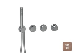 Almar Push Round E180433.CO316 Термостат для душа, внешняя часть на 2 потребителя, цвет: brushed copper фото