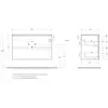 BelBagno UNO-1000-2C-SO-VO База под раковину подвесная с фрезерованными ручками по всей длине фасада с двумя выкатн. ящ., Еловый Матовый, 1000x455x608