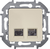 Розетка компьютерная двойная RJ45 категория 6 UTP - Legrand Inspiria - слоновая кость — фото 1