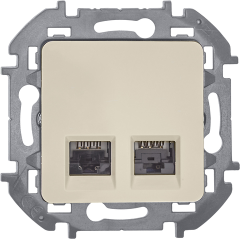 Розетка компьютерная двойная RJ45 категория 6 UTP - Legrand Inspiria - слоновая кость
