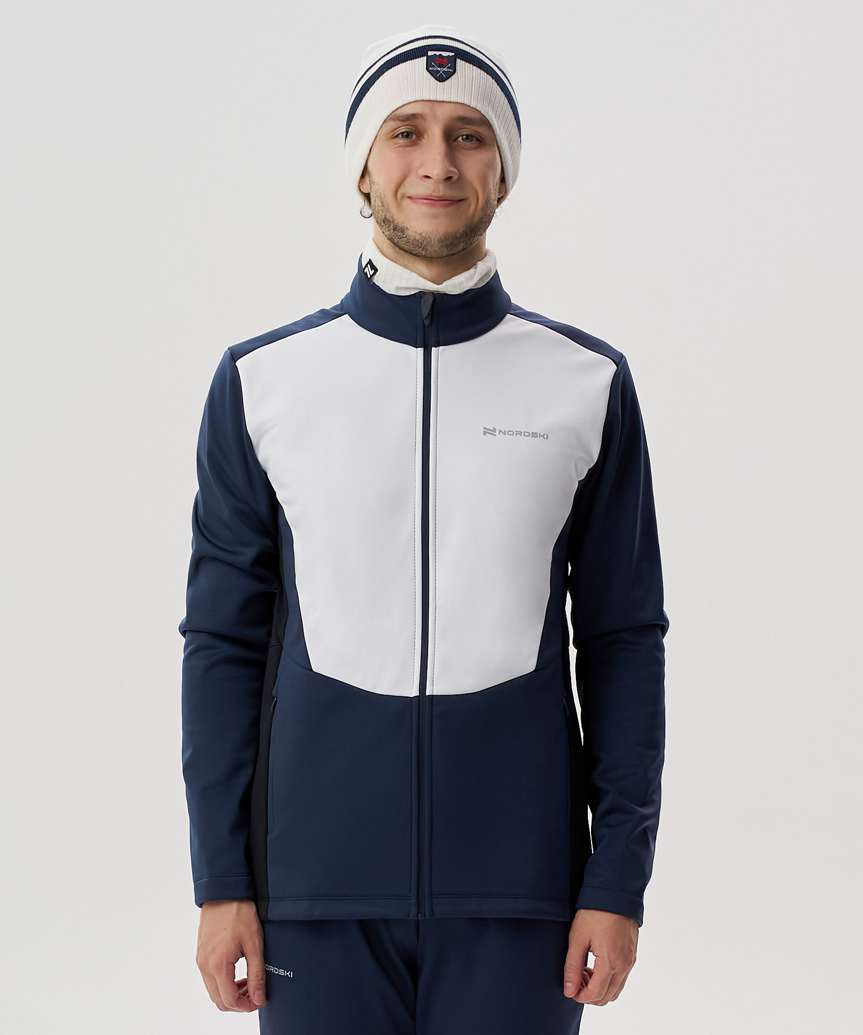 Мужская тренировочная лыжная куртка Nordski Advance white-titan-black