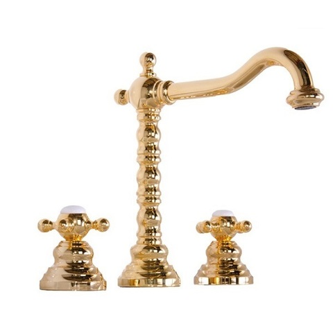 Gattoni Vivaldi 1210012D0oro Смеситель для раковины двухвентильный на 3 отверстия с донным клапаном 1210012D0oro