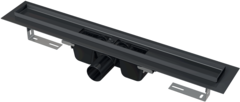 Alcaplast APZ1BLACK-300 Водоотводящий желоб с порогами для перфорированной решетки, черный-мат фото