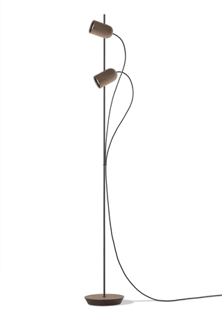 Фото: Напольный светильник Nomon ONFA FLOOR DOUBLE SPOTLIGHT walnut/black - основной вид
