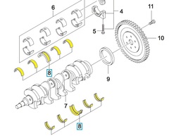 ВКЛАДЫШИ КОРЕННЫЕ STD LANOS, NEXIA, CHANCE 1.5, LACETTI; AVEO, CRUZE ДВИГАТЕЛЬ D3 GM
