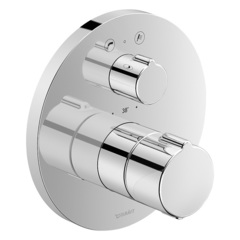 Duravit C.1 C15200014010 Смеситель термостатический для ванны скрытого монтажа (наружная часть круг) с запорным переключателем, цвет: хром фото