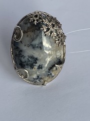 Агат мох.(кольцо из серебра)