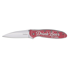 Фото Полуавтоматический складной нож Kershaw Leek Drink Beer Pet Dogs, сталь Sandvik 14C28N, рукоять алюминий, красный