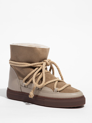 Высокие комбинированные кеды INUIKII Sneaker Classic Beige на меху