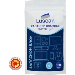 Салфетки влажные для экранов Luscan сменный блок для туб (100 штук в упаковке)