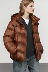Massimo Dutti Сатиновый пуховик, карамельный