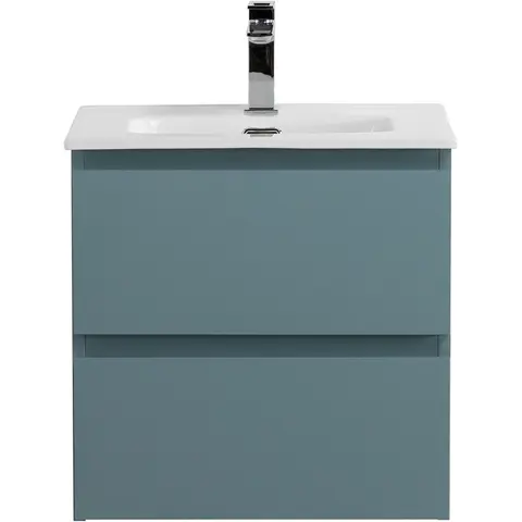 BelBagno KRAFT 39-500/390-2C-SO-AO База под раковину подвесная с фрезерованными ручками по всей длине фасада с 2 выкатн. ящ.,Голубой Мат.,500x395x500