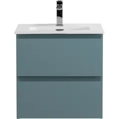 BelBagno KRAFT 39-500/390-2C-SO-AO База под раковину подвесная с фрезерованными ручками по всей длине фасада с 2 выкатн. ящ.,Голубой Мат.,500x395x500 фото