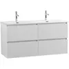 BelBagno UNO-1200-4C-SO-BO База под раковину подвесная с фрезерованными ручками по всей длине фасада с четырьмя выкатн. ящ., Bianco Opaco, 1200x455x608