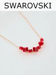 Колье дуга Мираж с красными кристаллами Swarovski