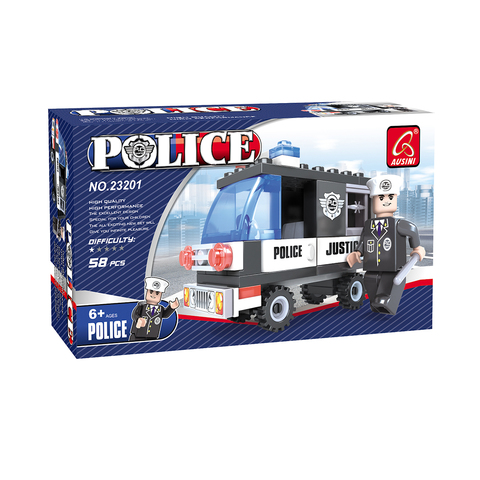 Игровой конструктор Ausini 23201 ПАТРУЛЬ (58 деталей в наборе)