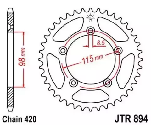 Звезда ведомая JTR894 50