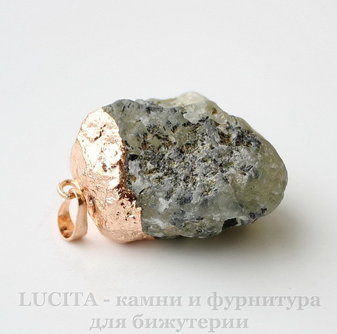 Подвеска Пренит с покрытием фольги (цвет - розовое золото) 36,4х31,9х21,2 мм №9