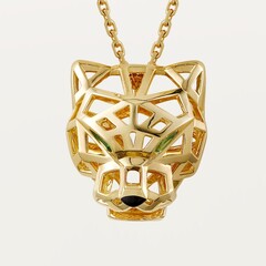 Колье с подвеской ПАНТЕРА PANTHERE крупная коллекция yellow/white VGOLD