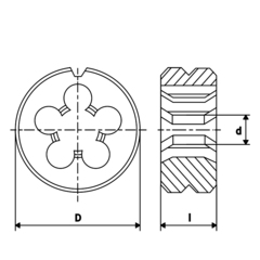 Плашка М12х1,5 DINEN22568 HSS 6g 38х10мм Bucovice(CzTool) 240121