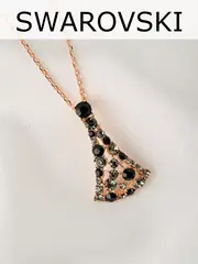 Подвеска на цепочке Россыпь из серо-черных камней Swarovski