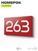Номер на дверь 263, табличка на дверь для офиса, квартиры, кабинета, аудитории, склада, красная 120х70 мм, Айдентика Технолоджи