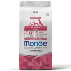 Корм для собак Monge Dog Speciality Line Monoprotein All Breeds Beef and Rice, из говядины с рисом 2,5 кг
