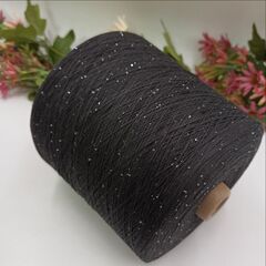 Cotton Sequin One 100% хлопок, пайетка 1мм 1000м/100гр 005 Черный + серебро
