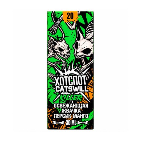 Жидкость HOTSPOT x CATSWILL Salt 2% 30ml - Освежающая жвачка Персик Манго