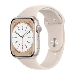 Умные часы Apple Watch Series 8 GPS, 45mm, Aluminium Case with Sport Band, Starlight (Сияющая звезда)