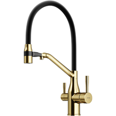 Sancos Orta SC4008BG Смеситель для кухни с гибким изливом и возможностью подключения фильтра для воды, цвет: золото фото