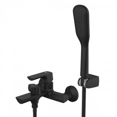 Lemark LM7214BL Смеситель для ванны с коротким изливом, поворотный переключатель, латунь/черный фото