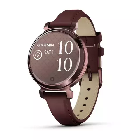 Garmin Lily 2 — Classic Dark Bronze with Mulberry Leather Band