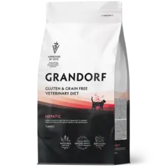 Сухой корм GRANDORF VETERINARY DIET Cat HEPATIC, Полнорационный диетический корм для кошек, для поддержания функции печени при ХПН индейка 2кг