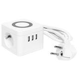 Удлинитель Куб 2 гнезда 3USB 2,4А+зарядное устройство 1,3 метра 1мм2 UBA-CUB-3-WC EKF — фото 10